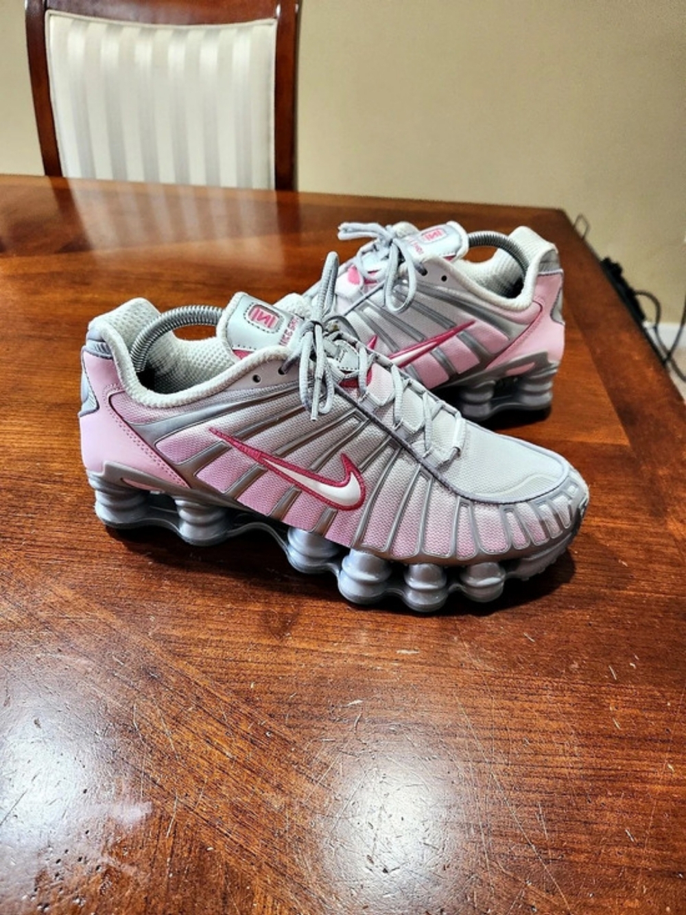 Nike Shox TL Shox Sneakers Pink & Gray Women US 9.5